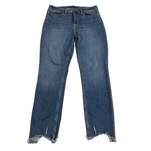 Calvin Klein Repreve Womens Jeans Size 30 High Rise Skinny Raw Hem Blue Denim